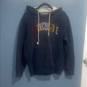 Abercrombie & Fitch Multicolor Logo Navy Hoodie